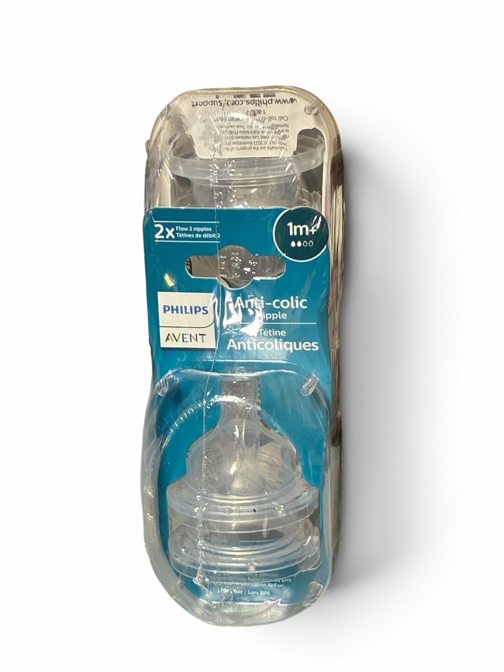 Philips Avent Anti Colic Bottle Nipples Baby 1 Month + Flow 2 BPA Free 4 Pack